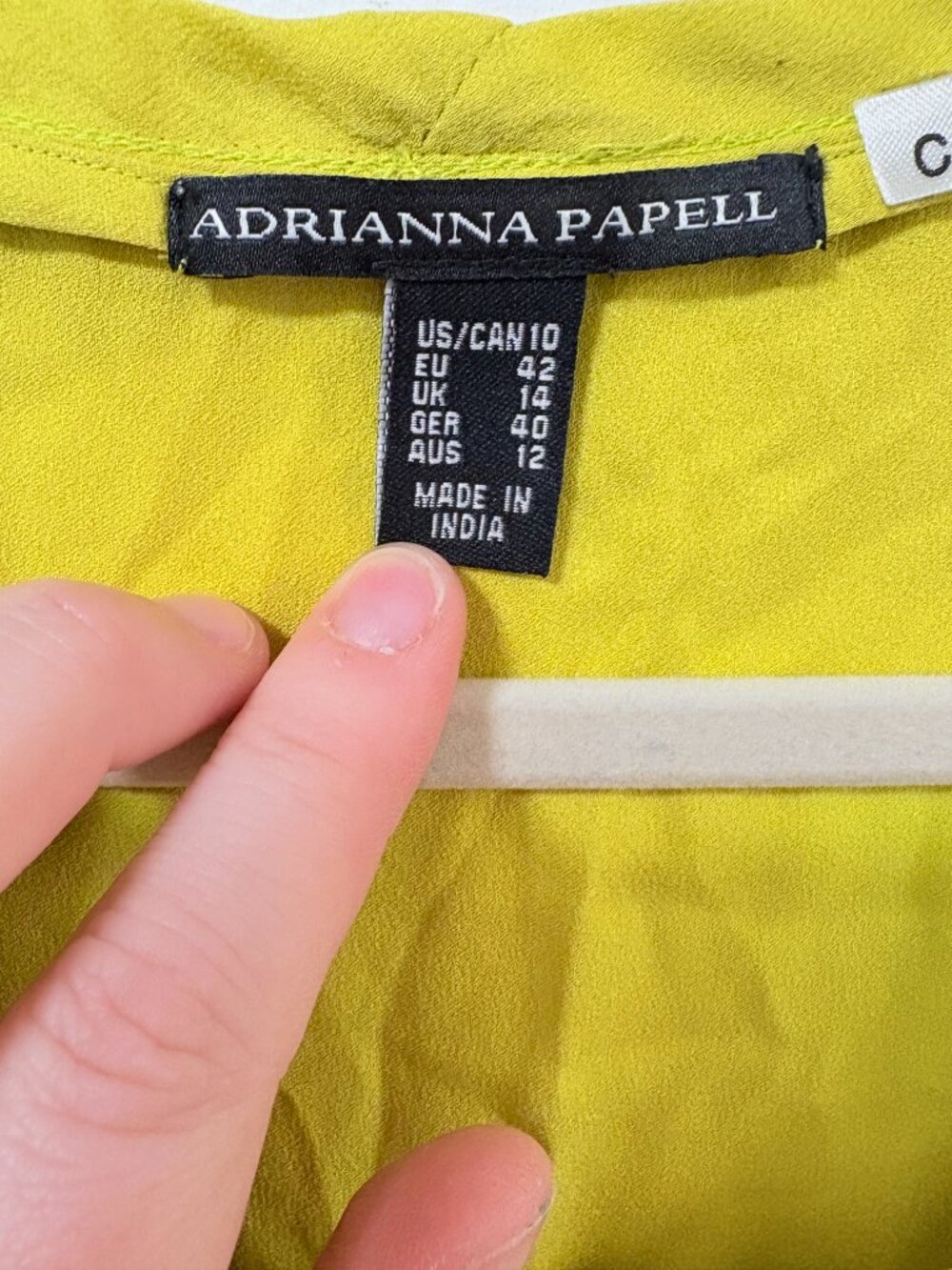 Adrianna Papell Chartreuse Tank Top Sleeveless Beaded Size 10 NWT Flawed* - Picture 5 of 15
